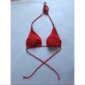 Red Beaded String Bikini Top